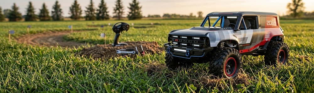 MJX Hyper Go H18P RC Car is landing on the grass